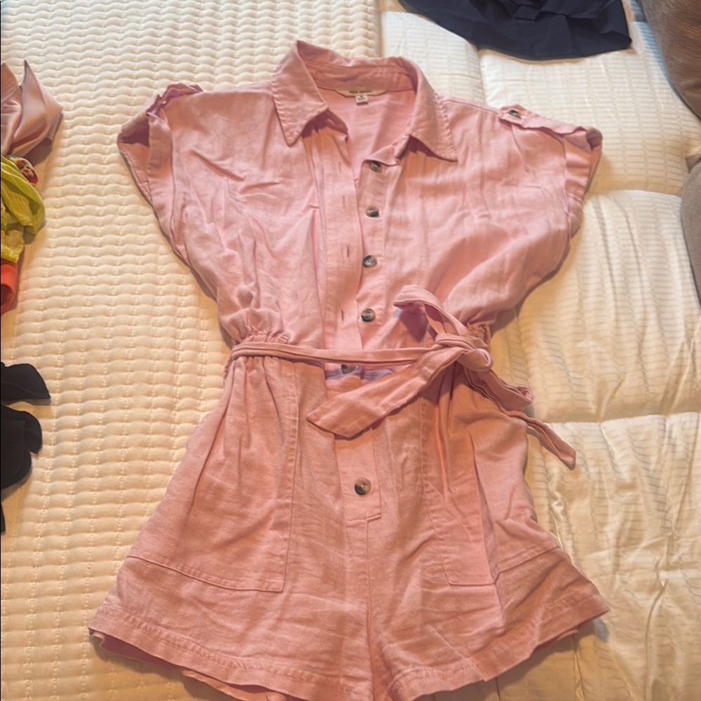 Pink Button-Up Romper
